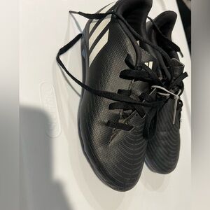 Boys black Adidas soccer cleats shoes size 1